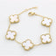 Double Sided Enamel Clover Bracelet - 18K Gold Plated