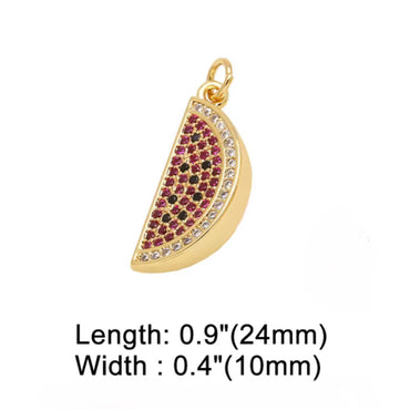 CZ Watermelon Charm - Gold