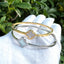 Mother Of Pearl Clover Bangle - Gold or Rhodium Plated