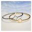 Mother Of Pearl Clover Bangle - Gold or Rhodium Plated