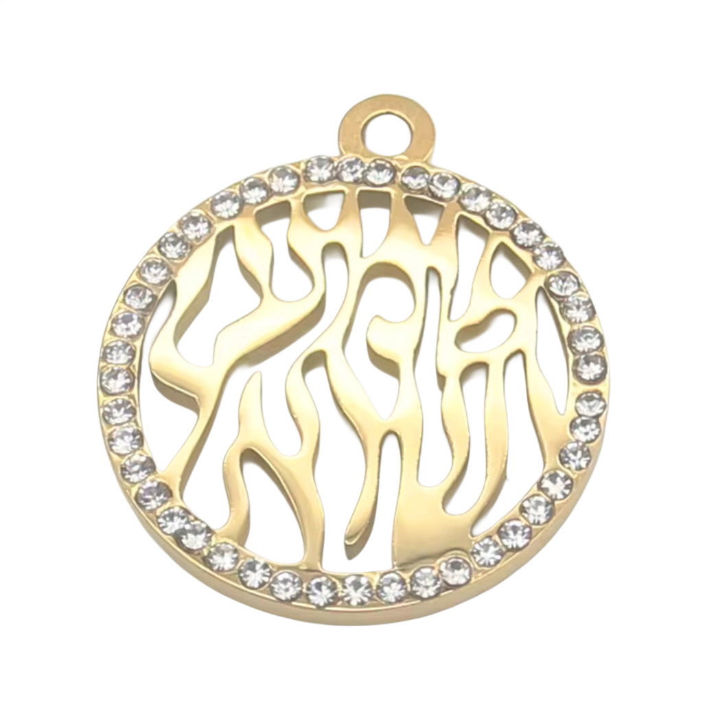 CZ Hebrew Shema Israel Prayer Pendant - Gold