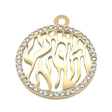 CZ Hebrew Shema Israel Prayer Pendant - Gold