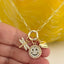 Happy Face/Dragon-Fly Charms Necklace - Gold