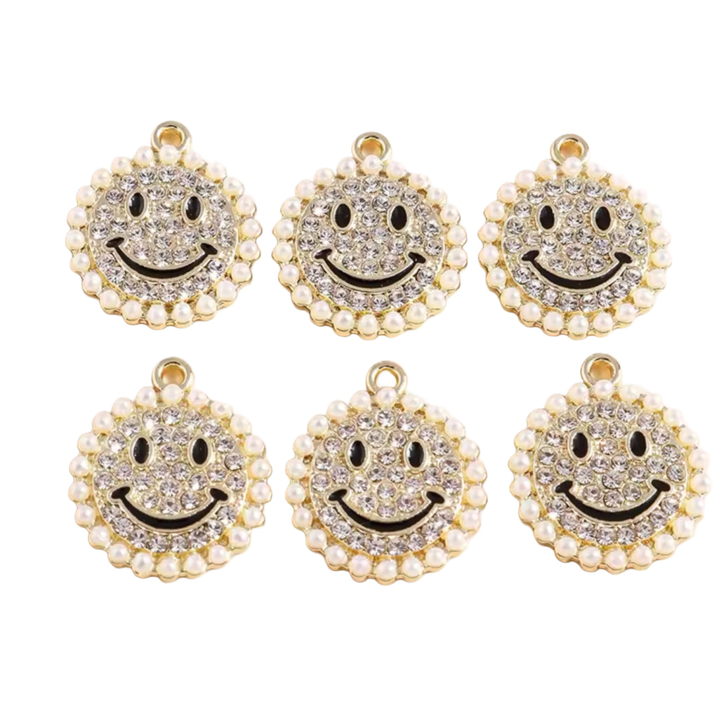 Happy Face/Dragon-Fly Charms Necklace - Gold