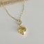 Puffed Heart Charm Necklace - Gold