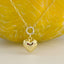 Puffed Heart Charm Necklace - Gold