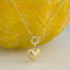 Puffed Heart Charm Necklace - Gold