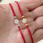 Red String CZ Disc Bracelet - Gold or Silver