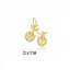 8 CM Plain Baby Pin With Bicycle Charm - Gold