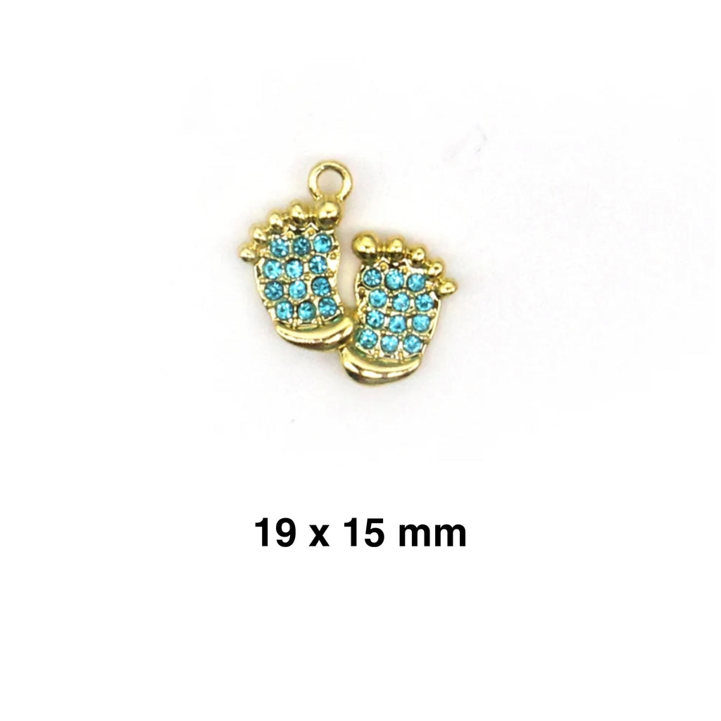 6.7 CM Light Blue Evil Eye Baby Pin With David Star Charm - Gold