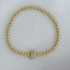 Stretch Beaded CZ Heart Bracelet - Gold