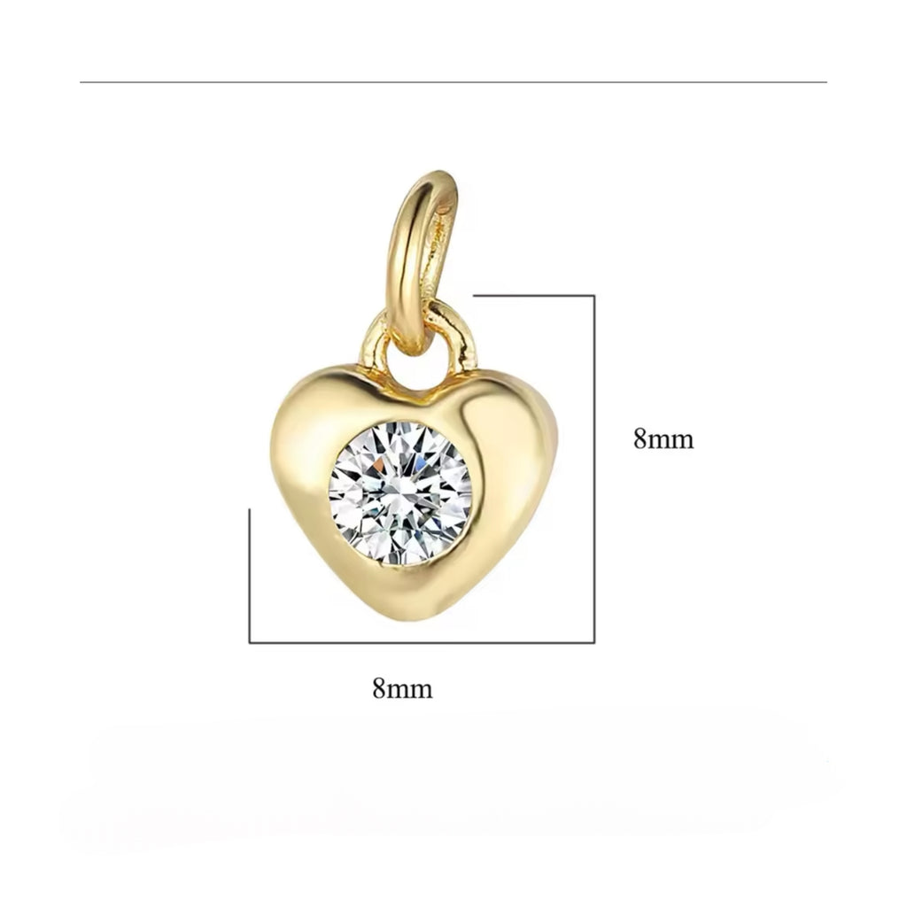 Personalized Compass/Heart Charms Necklace - Gold