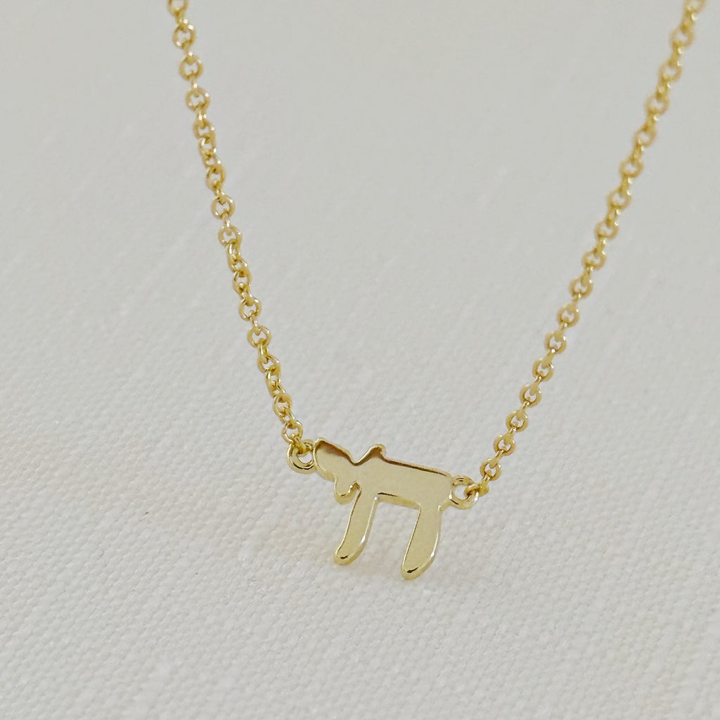 Tiny Chai Symbol Necklace - 14K Gold Plated