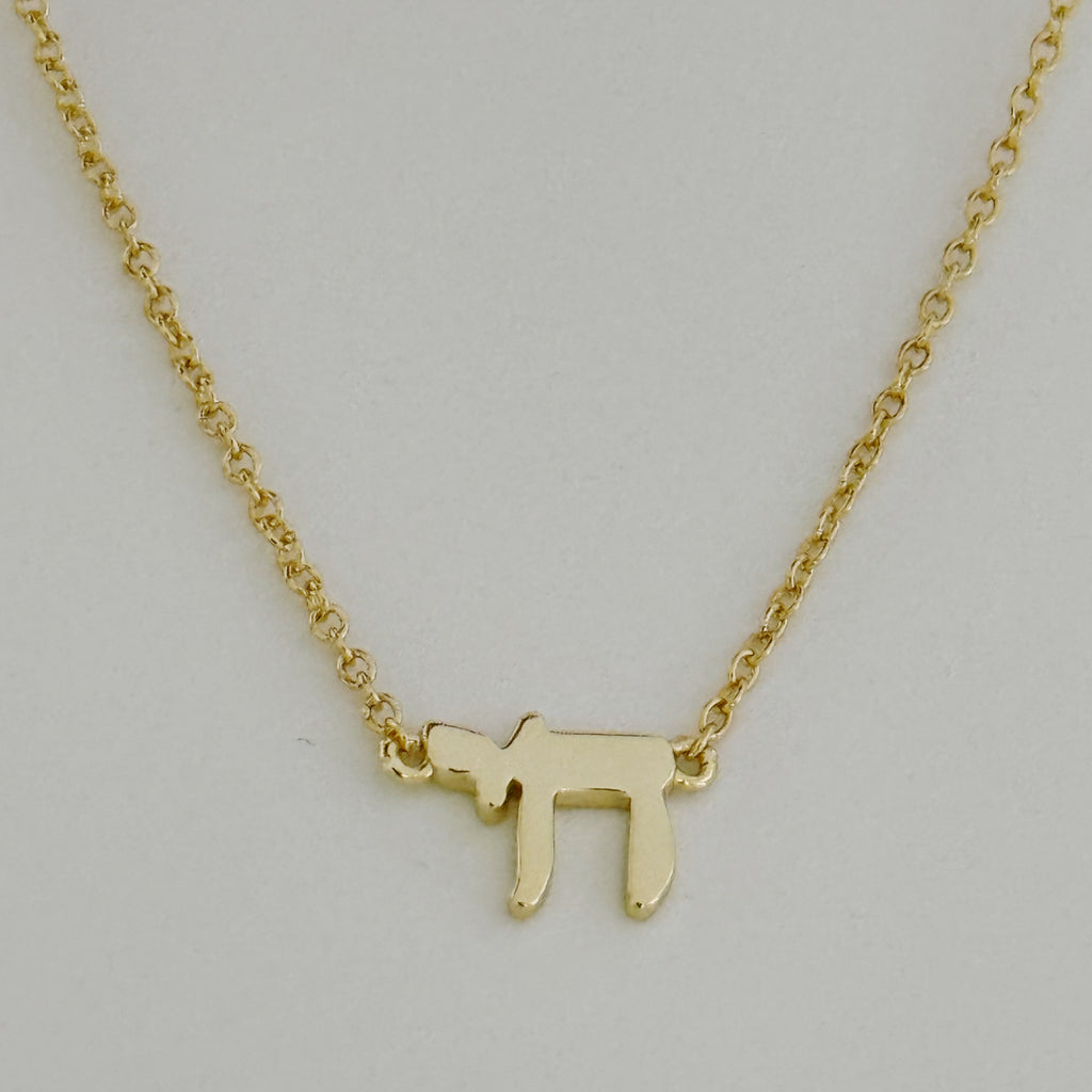 Tiny Chai Symbol Necklace - 14K Gold Plated