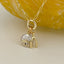 Wishbone and Evil Eye Charms Necklace - Gold