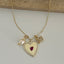 925 Sterling Silver Heart & Bird Necklace - Gold