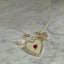 925 Sterling Silver Heart & Bird Necklace - Gold