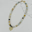 Beaded Gemstone Choker Heart Necklace - 18K Gold Plated