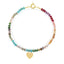 Beaded Gemstone Choker Heart Necklace - 18K Gold Plated