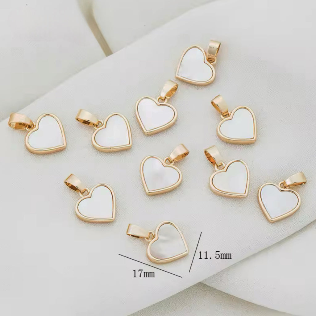 MOP Heart Charm - Gold