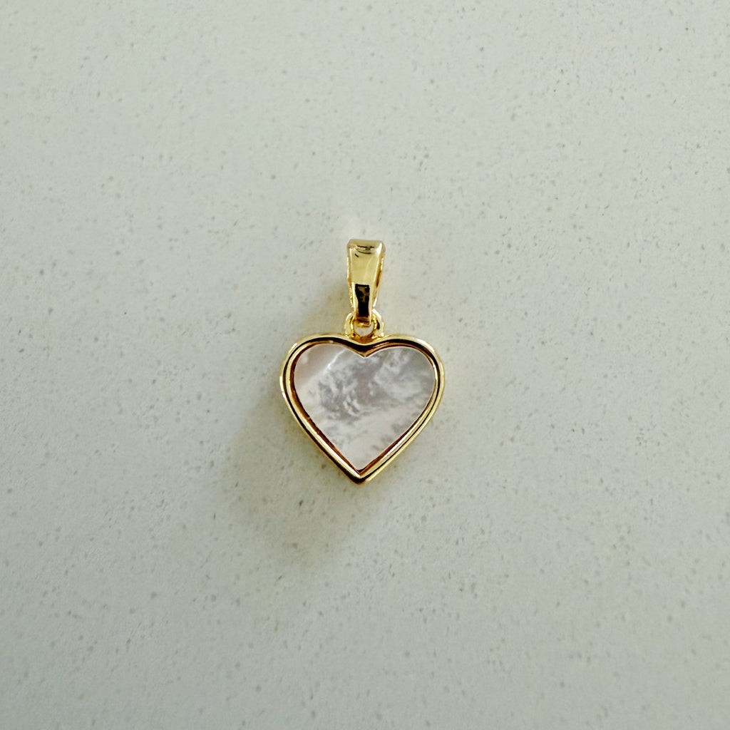 MOP Heart Charm - Gold