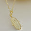 CZ Hamsa Pendant Necklace - Gold