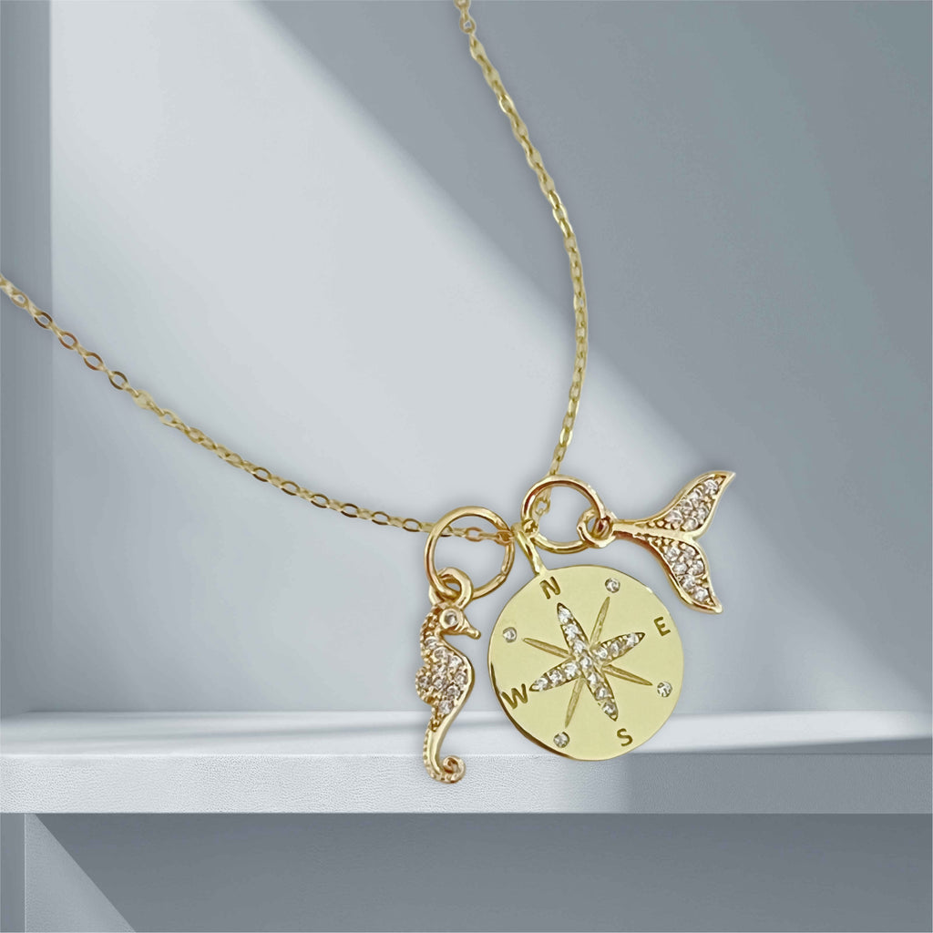 Ocean Journey Charm Necklace - Gold