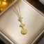 18K Gold Plated CZ Drop Clovers Necklace