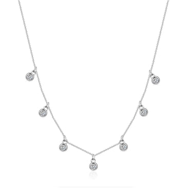 Multi Bezel CZ Drop Choker - Gold or Silver