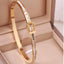 18K Gold Plated Belt Design CZ Bangle Bracelet