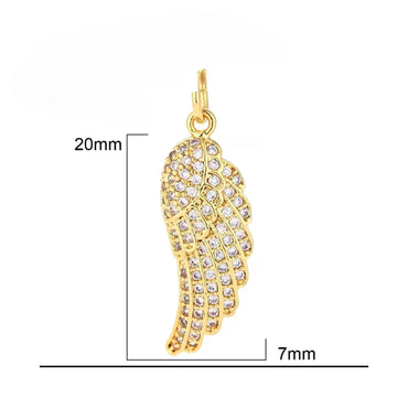 CZ Angel Wing Charm