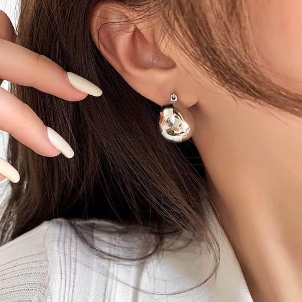 Luna Dome Hoop Earrings - Gold and Silver