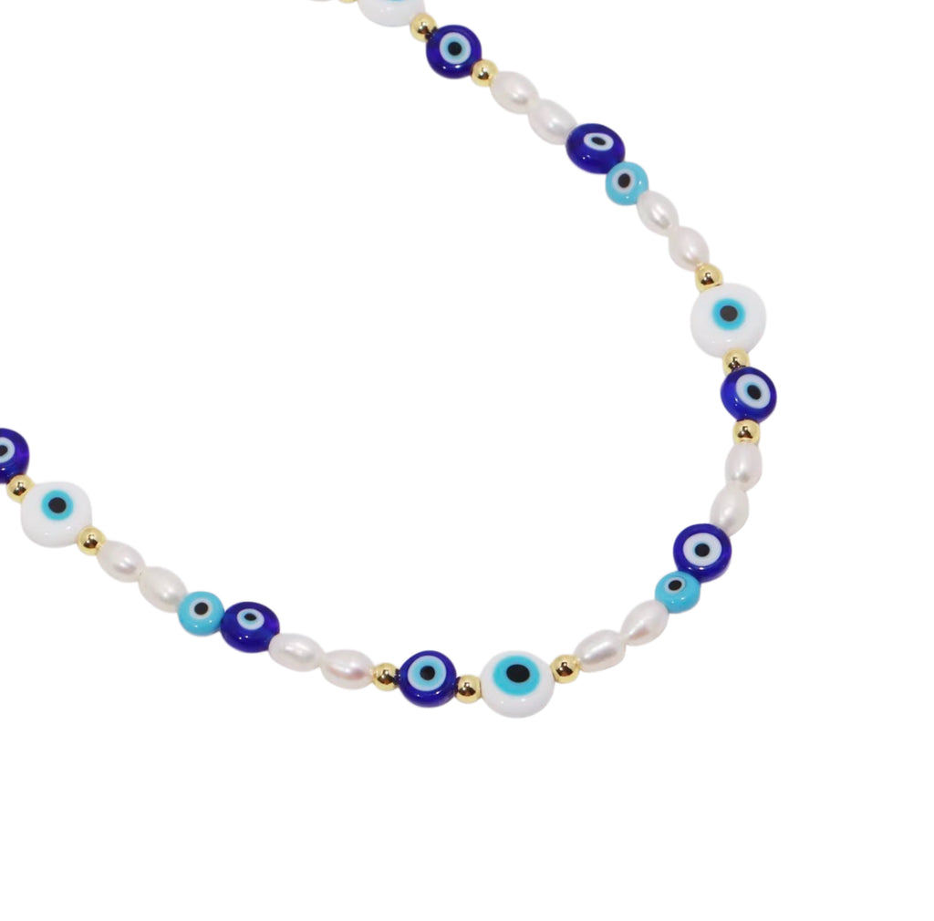 Evil Eye Pearl Necklace