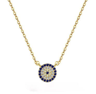 Small CZ Evil Eye Necklace - Gold or Silver
