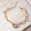 Push Front Clasp Paperclip Chain Bracelet - Gold