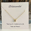 Bridesmaid Bezel CZ Solitaire Necklace - Gold or Silver