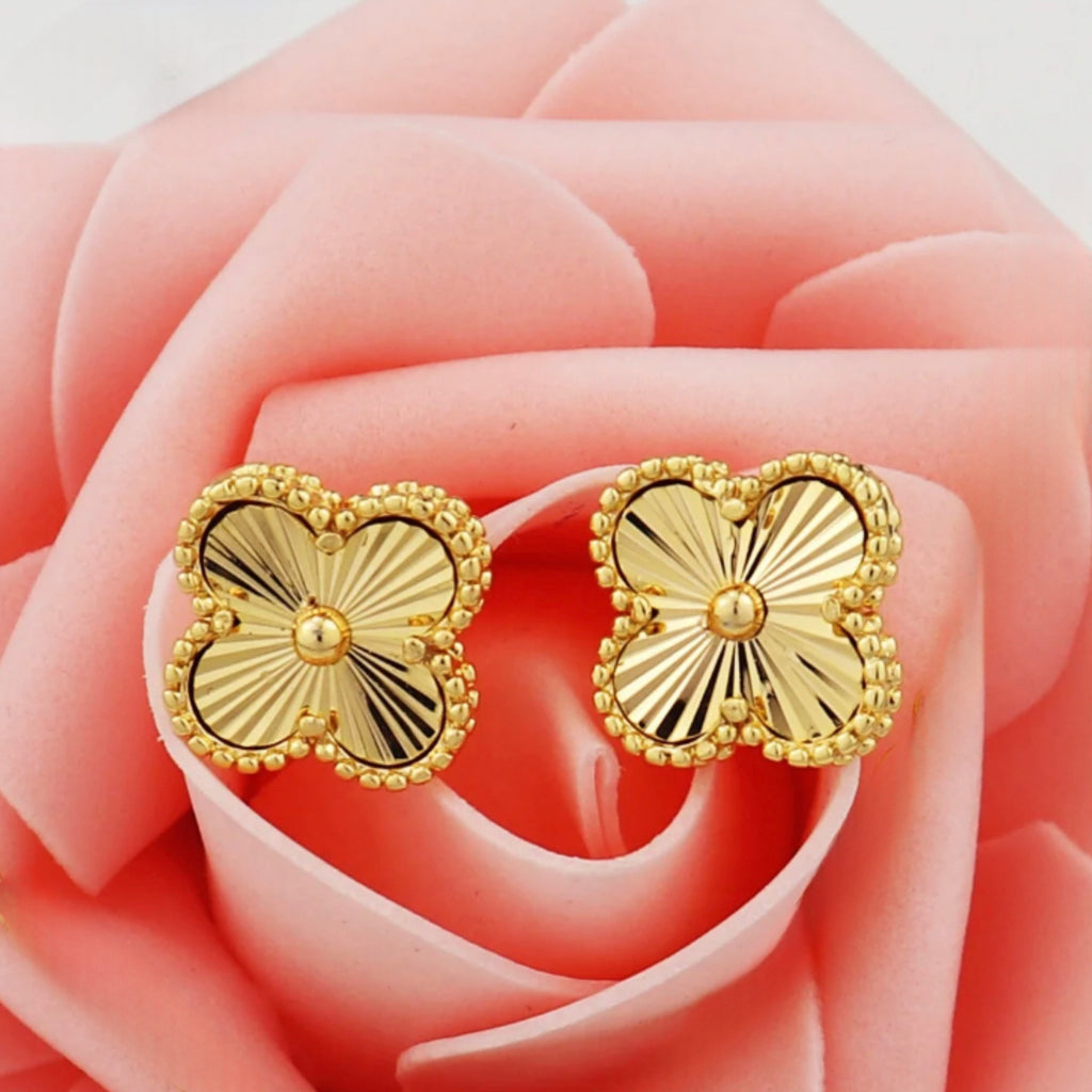 18K Gold Bracelet with Four-leaf Clover Rose Gold