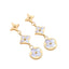 18k Gold Plated Clover Design Dangling Stud Earrings