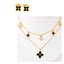 Black & White Clover Set- 18K Gold Plated