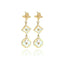 18k Gold Plated Clover Design Dangling Stud Earrings