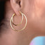 925 sterling Silver Tube Hoops 34 mm - Gold