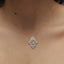 Sterling Silver CZ Hamsa Necklace - Gold