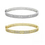 Fancy Pave CZ Evil Eye Bangle Bracelet - Gold and Silver