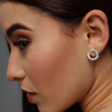 CZ Swirl Earrings - Gold or Silver