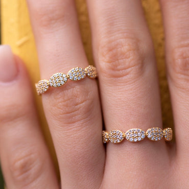 Micro Pave CZ Eternity Style Band - Gold or Silver