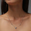 Cubic Zirconia Halo Pendant Necklace - Silver