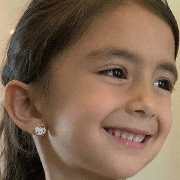 Hello Kitty Enameled Stud Earrings - Girls & Teens-Earrings-Balara Jewelry