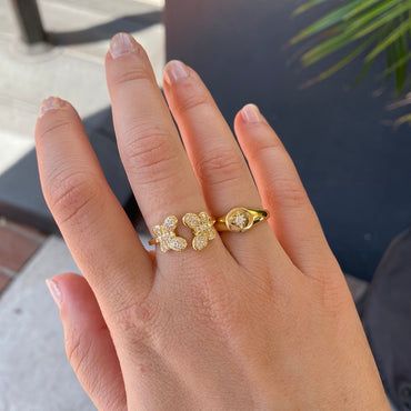 Starburst Signet Ring - Gold