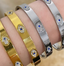 CZ Evil Eye Hamsa Bangle Bracelet - Gold and Silver