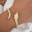 Gold Texture Snake Cuff Bracelet